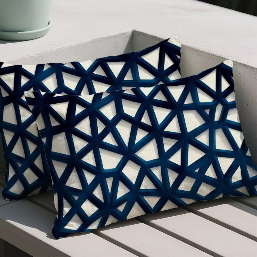Housse de coussin 80x100cm imperméable en lin lot de 2