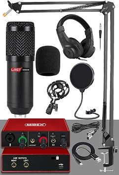 Midex Stüdyo Ekipmanları Style Paket-2 BM800 Mikrofon Ses Kartı Stüdyo Kayıt Seti