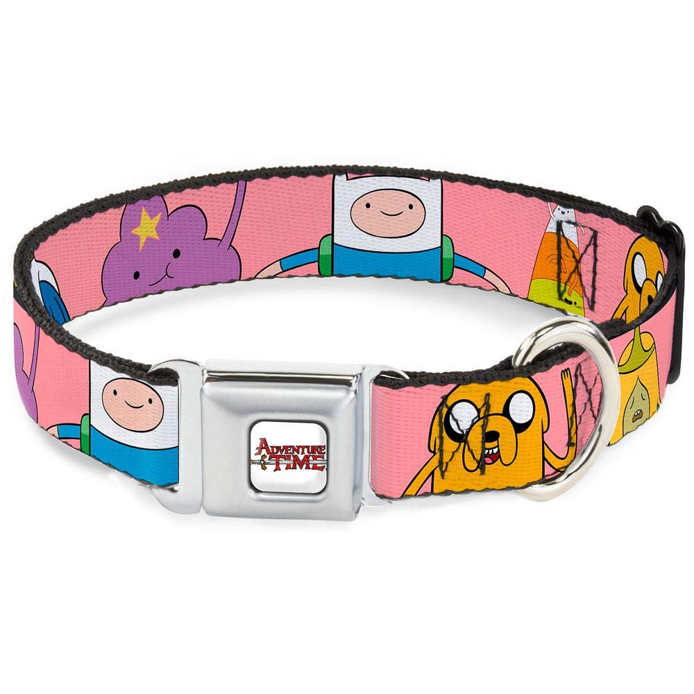 Collier de chien Adventure Time Blanc Buckle Down réglable pour grand et moyen canidé