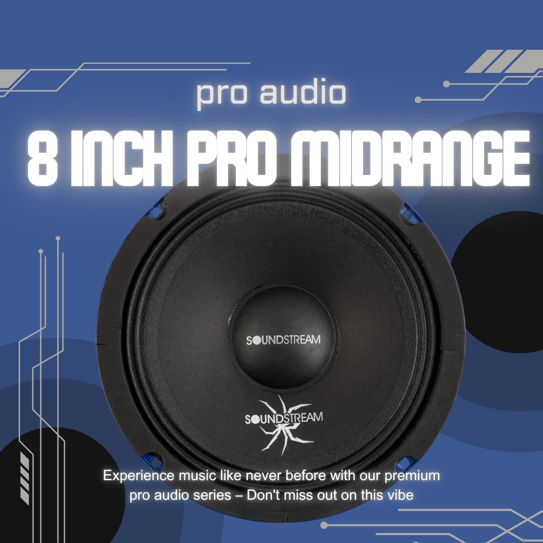 Angled view of the Soundstream SPM.804 speaker, showing the cone and surround