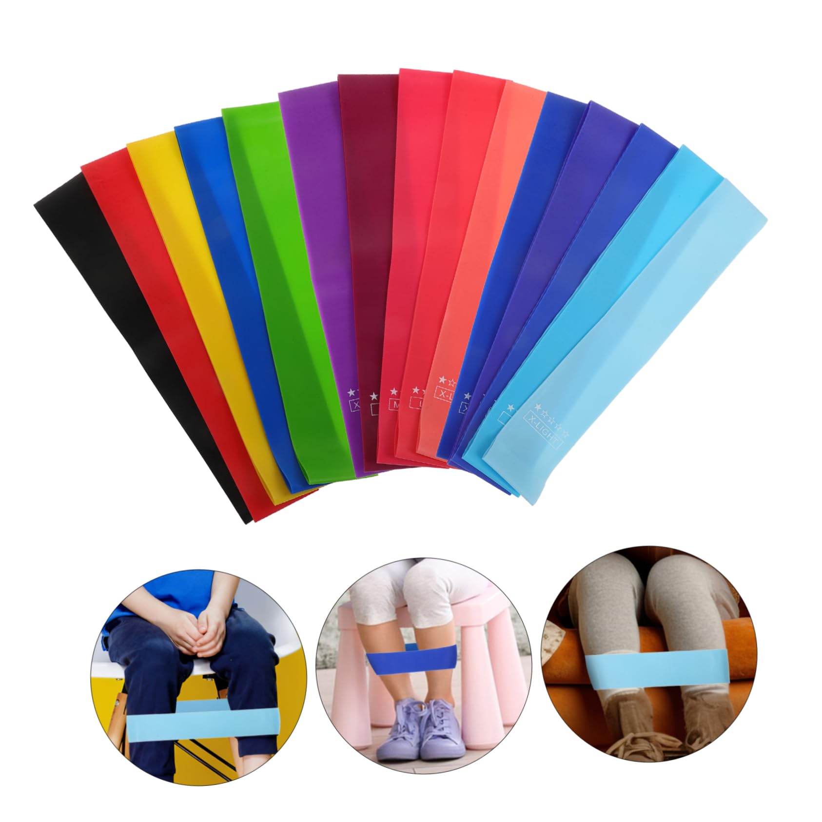 DOITOOL 5 Series Bandas Elásticas Sillas De Aula Bandas De Asiento Flexibles Y Coloridas Relajantes Concentración Clase 15 Piezas X 5