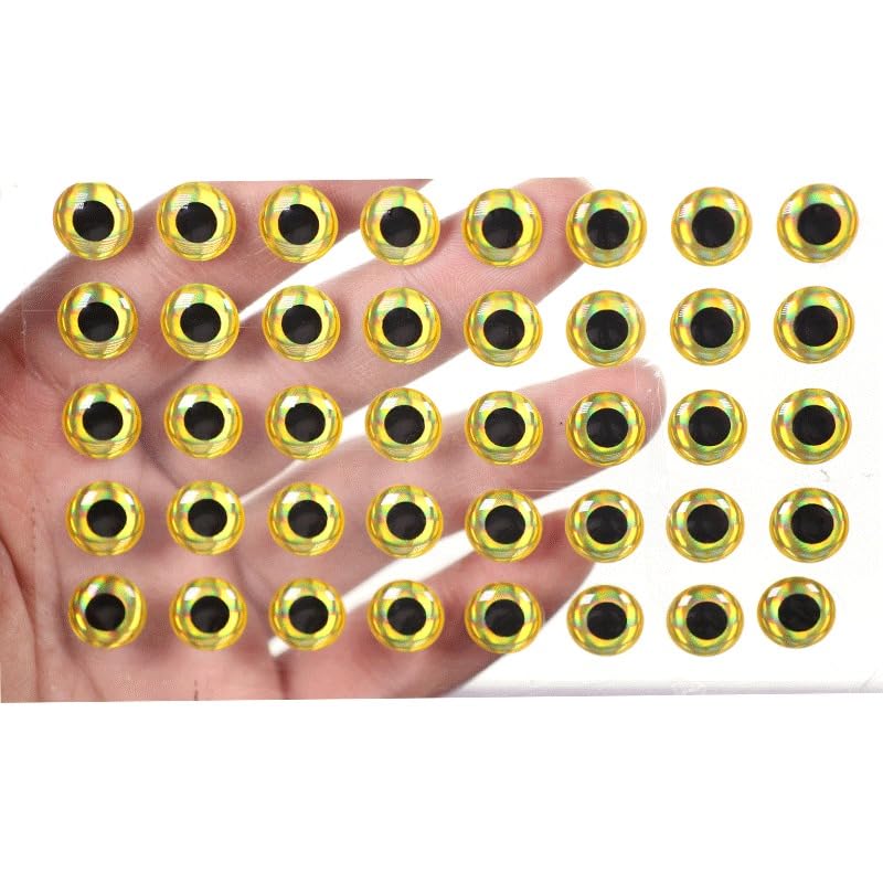 Kit de 1200 ojos de pez 3D metalizados para señuelos miniatura 4
