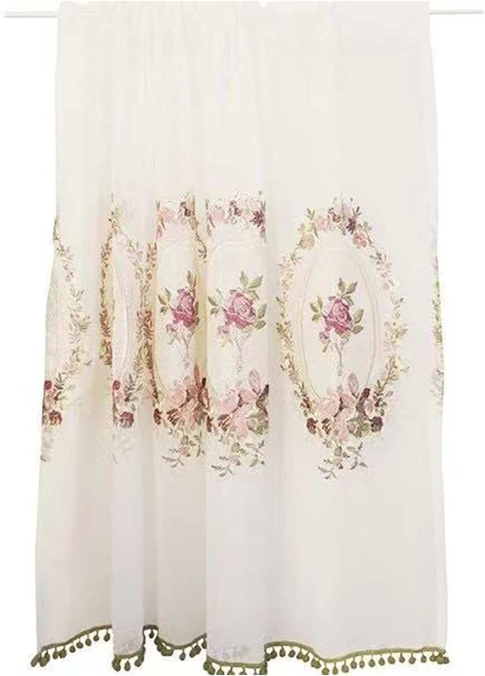 Kitchen Curtain Voile Cafe Curtain,Country Style Bistro Curtain,Modern Short Blinds Curtains Transparent Curtains Valance,Window Treatment Tiers Curtains for Living Room Bedroom Ki