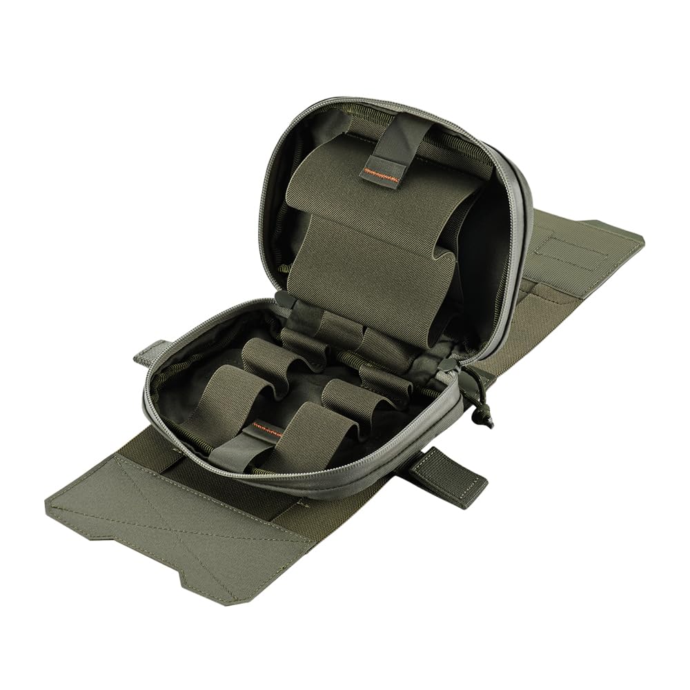 M-Tac Large Elite - Bolsa horizontal MOLLE-IFAK – Cordura® 500D MIL-SPEC, base cortada con láser, cremalleras AquaGuard YKK®, organizador de primeros auxilios desmontable, verde Ranger