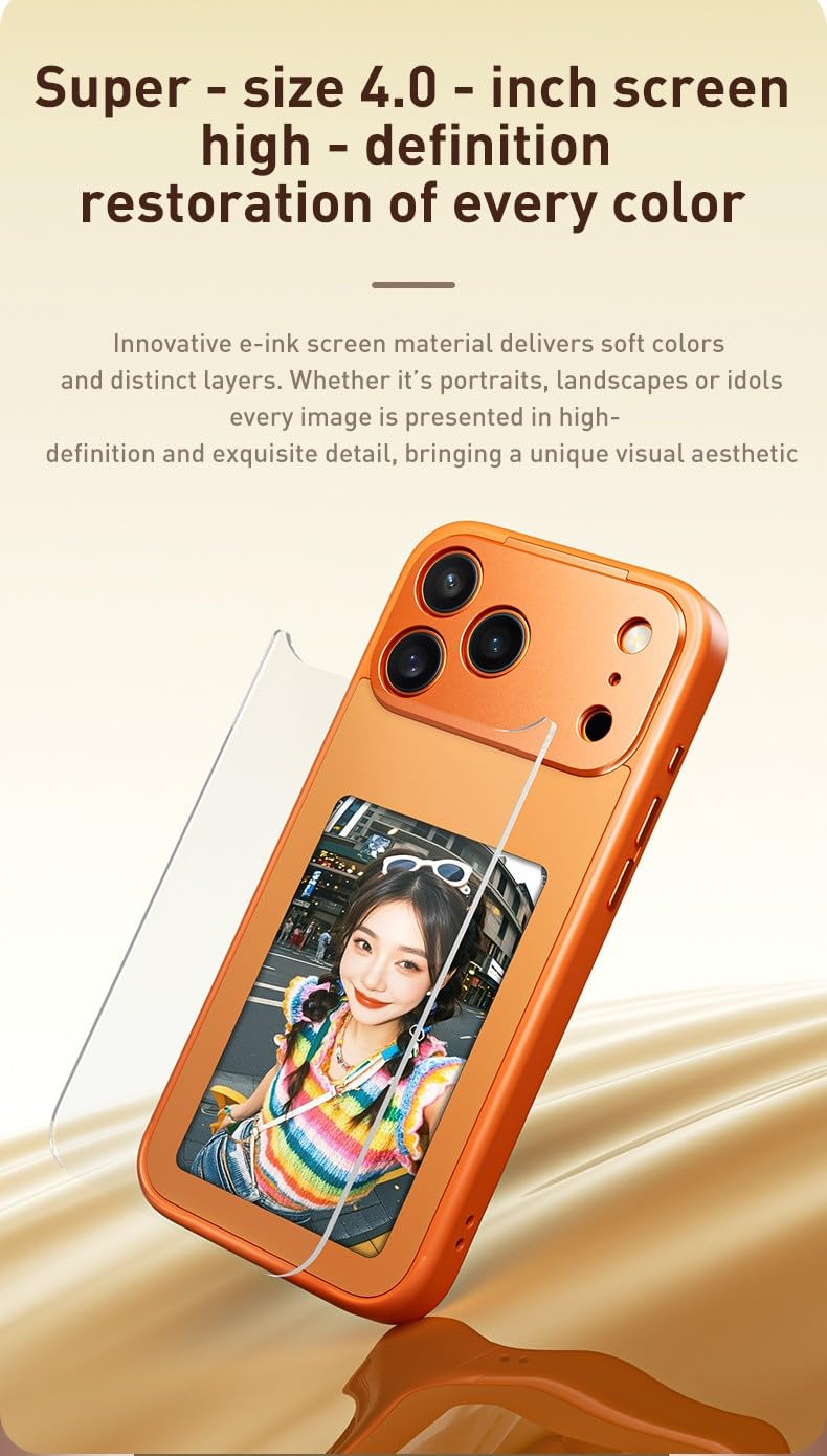 FUBESK Custodia per telefono NFC fai-da-te per iPhone 17 Pro Max | Shell con App, copertura ibrida sottile del PC TPU di vetro, tecnologia di mirroring dello schermo senza fili