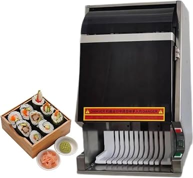 Automatic Sushi Roll Cutter Machine, 8/10/12 Pcs Multi-Function Sushi Maker with Sharp Blade, Effortless & Uniform Cuts for Home Kitchen, Restaurant, Snack Shop 8slices
