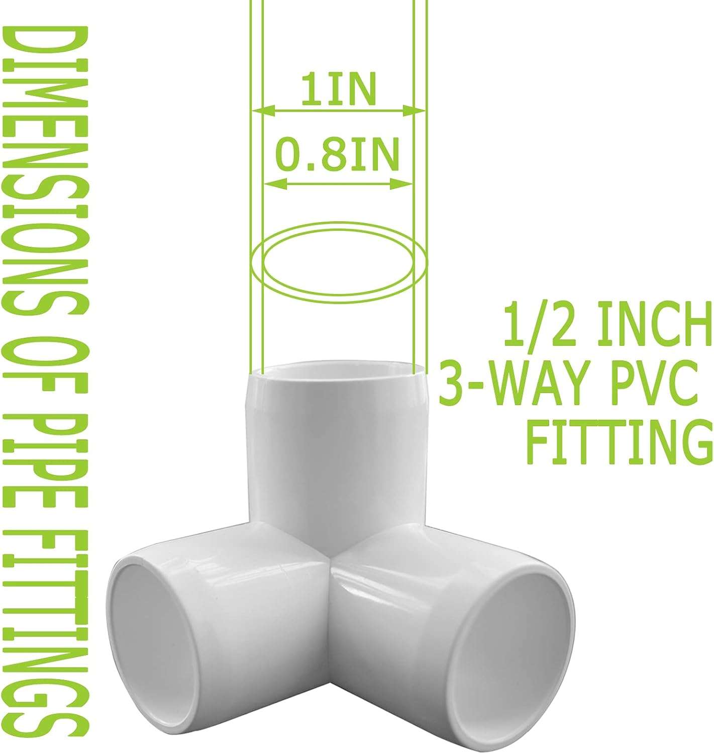 EPHECH 3-Way 1/2Inch PVC Fittings, 24PCS PVC Pipe Fitting for SCH40 PVC Pipe, Heavy Duty PVC Furniture Grade Fitting Connectors for Water Supplies Build PVC Furniture DIY Garden Shelf Greenhouse : Industrial & Scientific