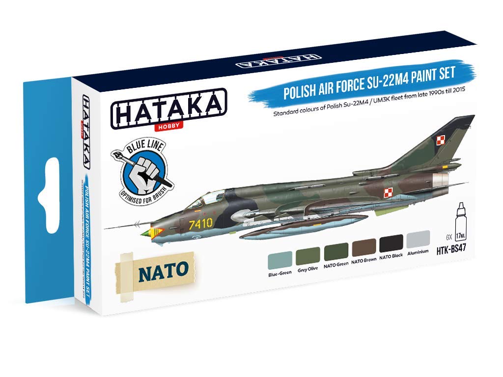 Hataka BS47 Polish Air Force SU-22M4 BLUE LINE Acrylic Paint Set 6 x 17ml Bottles
