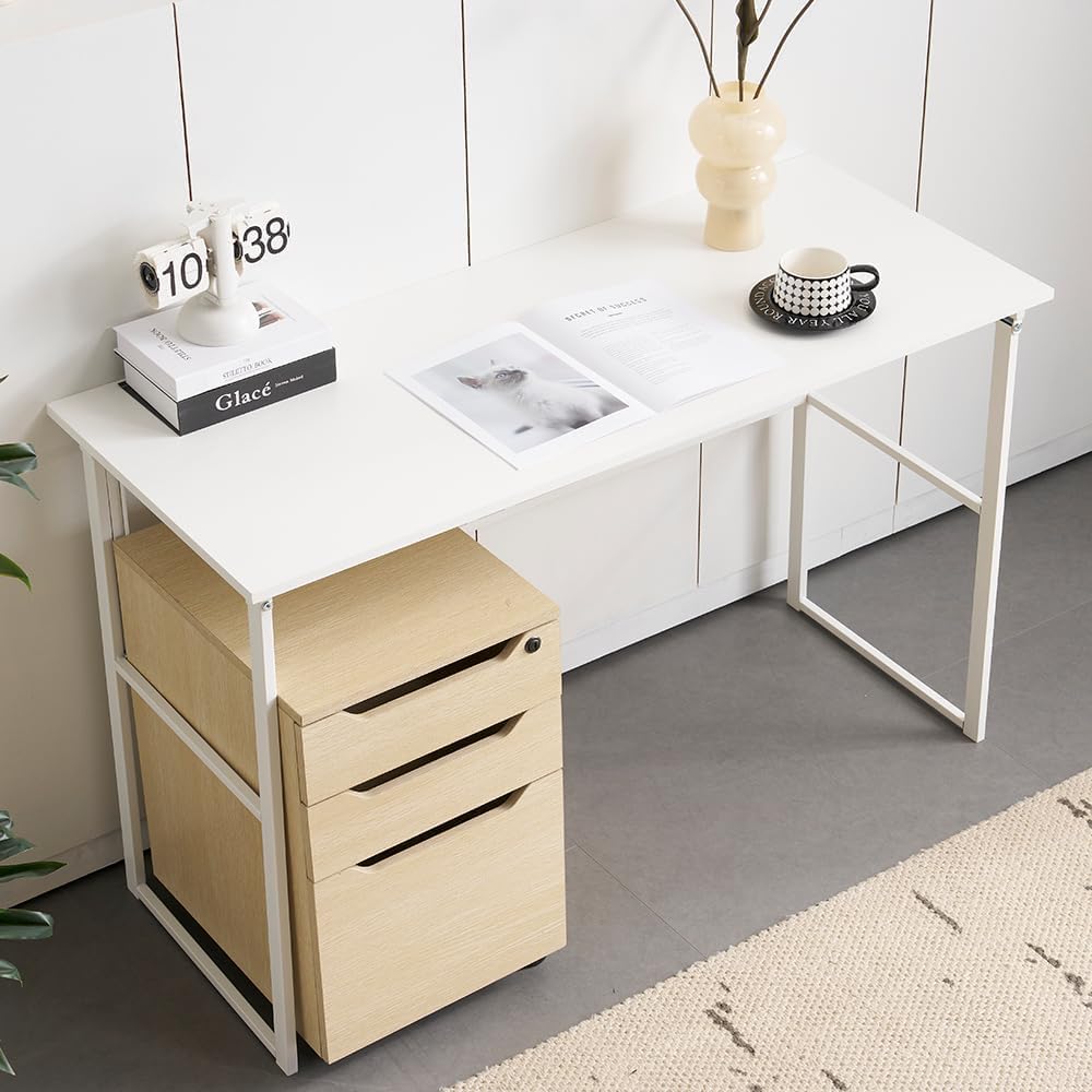 折りたたみ デスク パソコンデスク 折りたたみデスク ホワイト 広い スペース 組み立て不要 完成品 幅120&times;奥行50&times;高さ75c