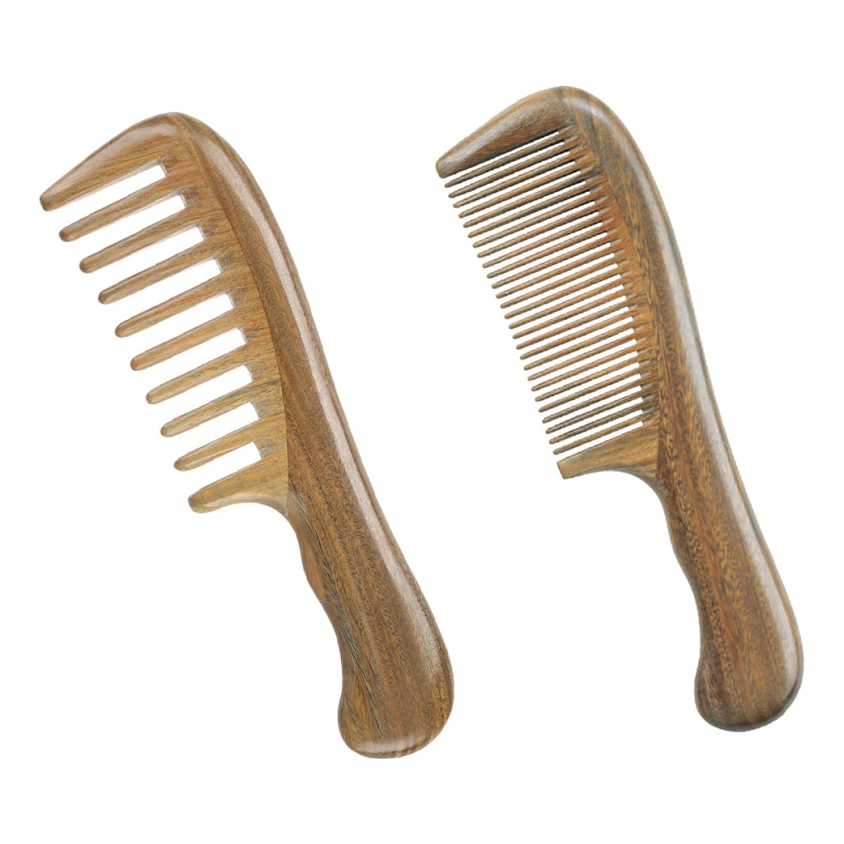Holzkamm mit Breiten und Feinen Zinken aus Sandelholz 2 Stück Glatter Massagekamm Entspannend und Tragbar Haar Accessoire für Damen für Unterwegs