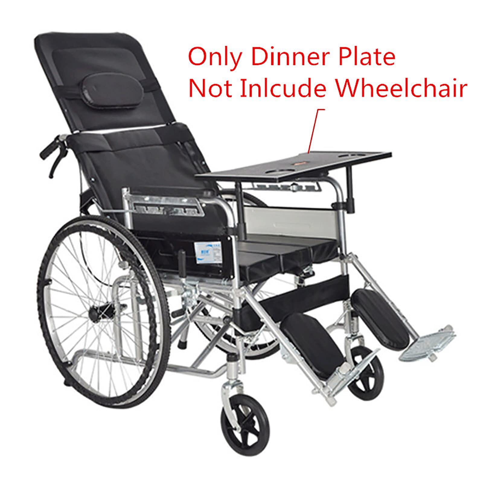 Tavolino per sedia a rotelle con 2 portabicchieri – Scrivania universale rimovibile per sedia a rotelle per mangiare e scrivere – Accessori per sedia a rotelle