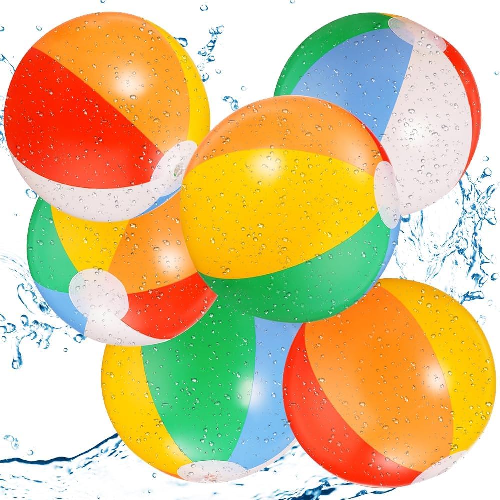 WFKKMEQ Beach Balls, Rainbow Beach Balls for Kids Swimming Pool Toys for Kids Summer Water Games