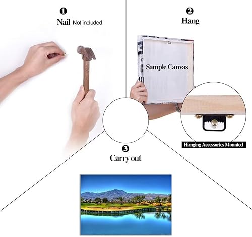 Vista 69 de chenchenArt Arte de pared de campo de golf de Estados Unidos, TPC, Sawgrass Golf Course, impresiones en lienzo, decoración de pared de golf para Rojo