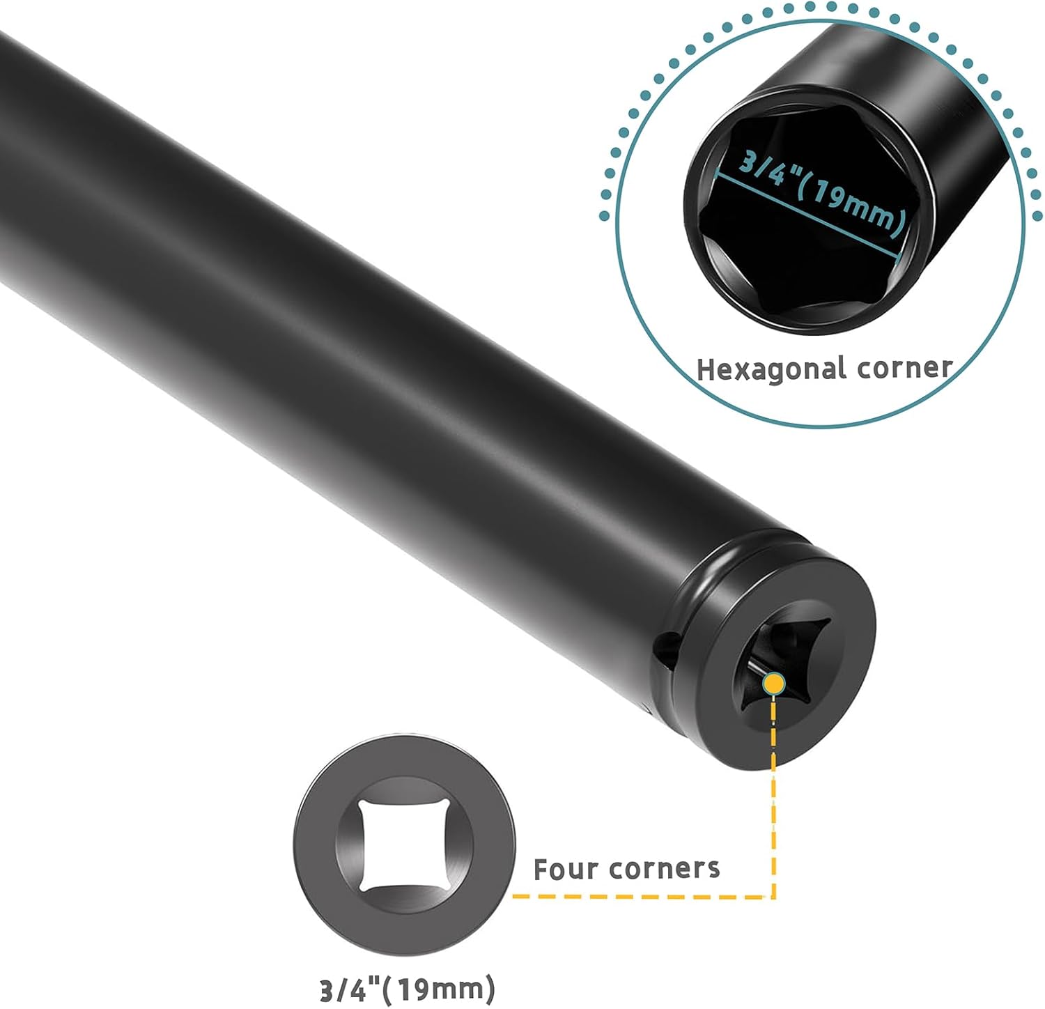 2 PCS Power Nut Driver, Nut Runner Hollow Socket Long Bolt and Ductwork Power Nut Driver for Overhead Fastening Applications Operations (3/4in)
