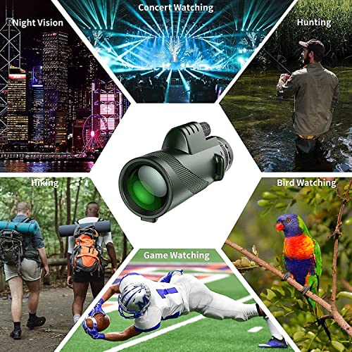 80X100 Monocular-Telescope Monoculars For Adults High Powered With Smartphone Adapter Telescope Hunting Wildlife Bird Watching Travel Camping Hiking #TOP4