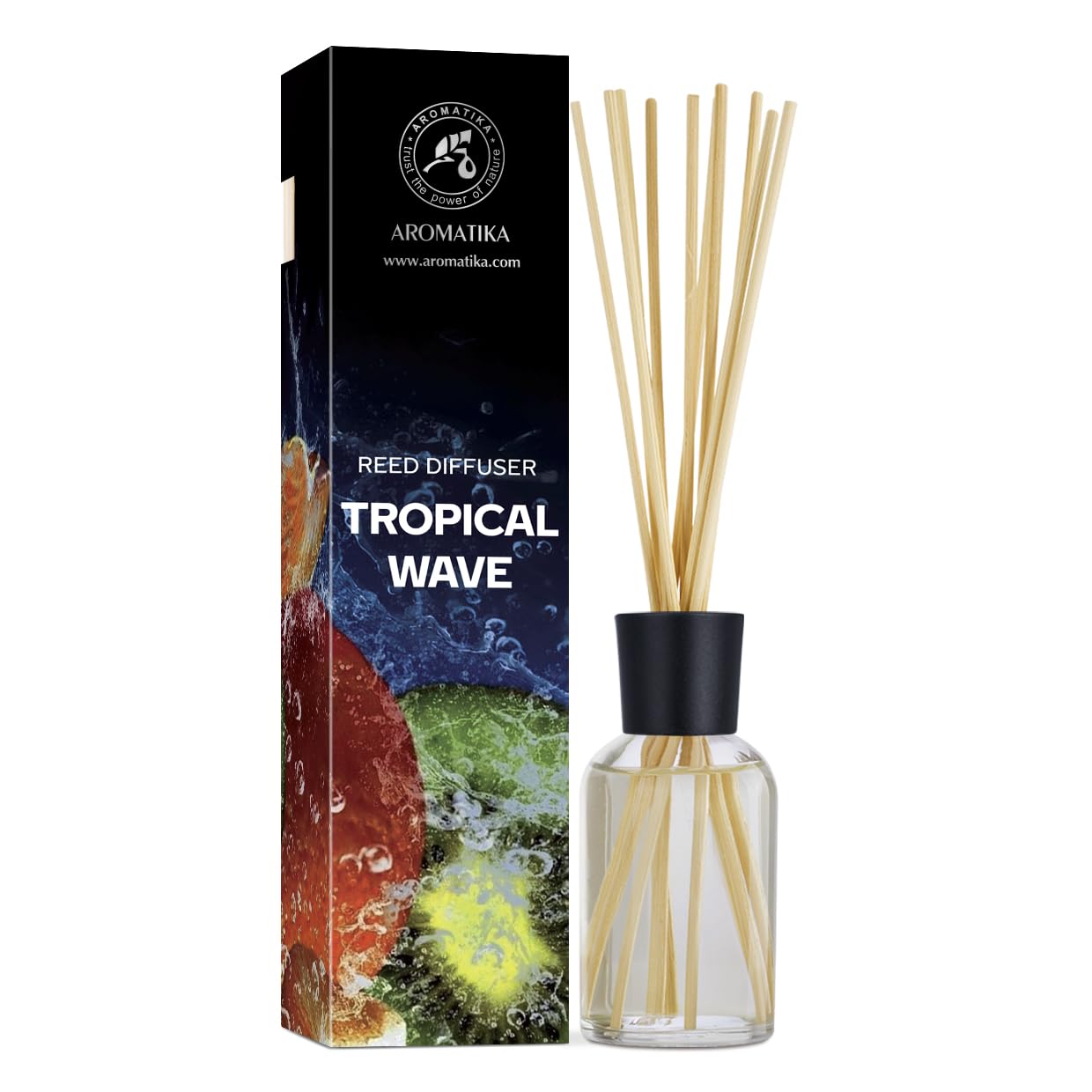 Reed Diffuser Tropical Wave 3.4 Fl Oz (100ml) - Room Diffuser with Exotic and Fresh Scent - Fragrance Diffuser with Rattan Sticks - Room Freshener - Scented Diffusers - Home Fragrance