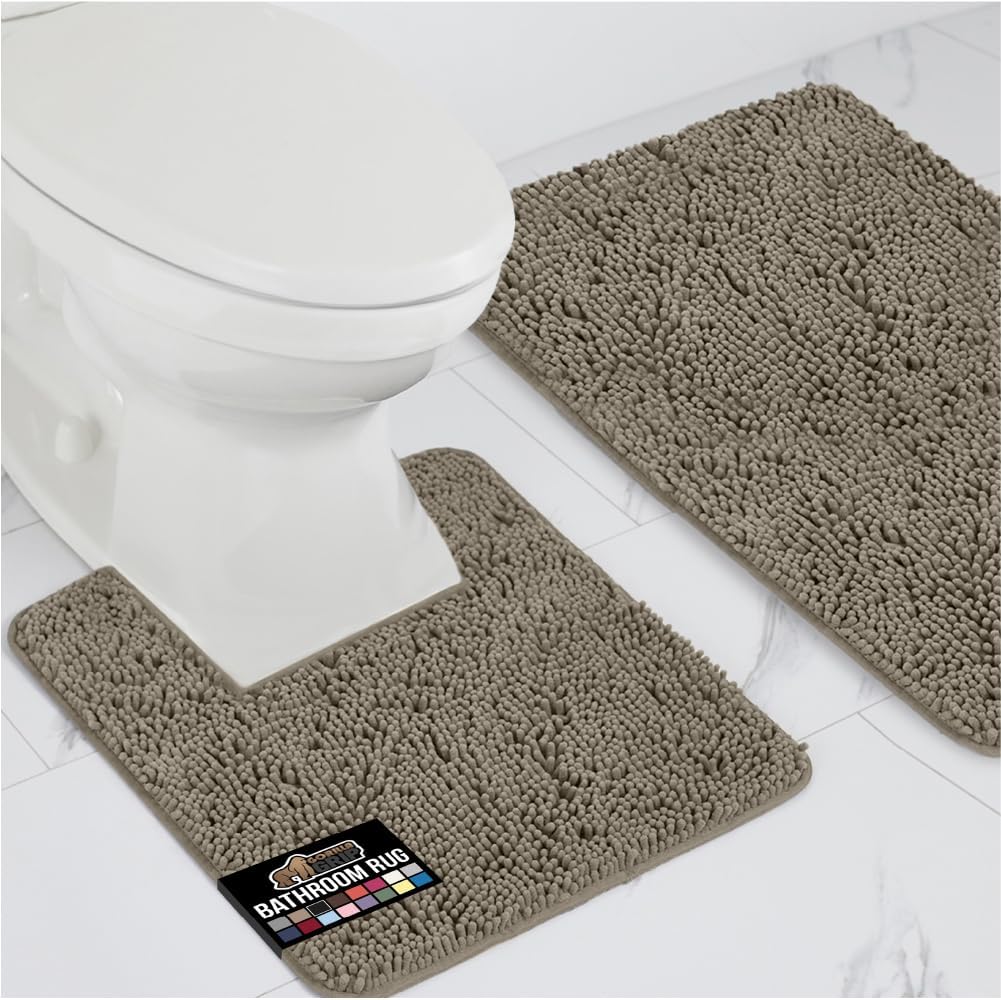 GORILLA GRIP chenille bath rug set, 2-piece