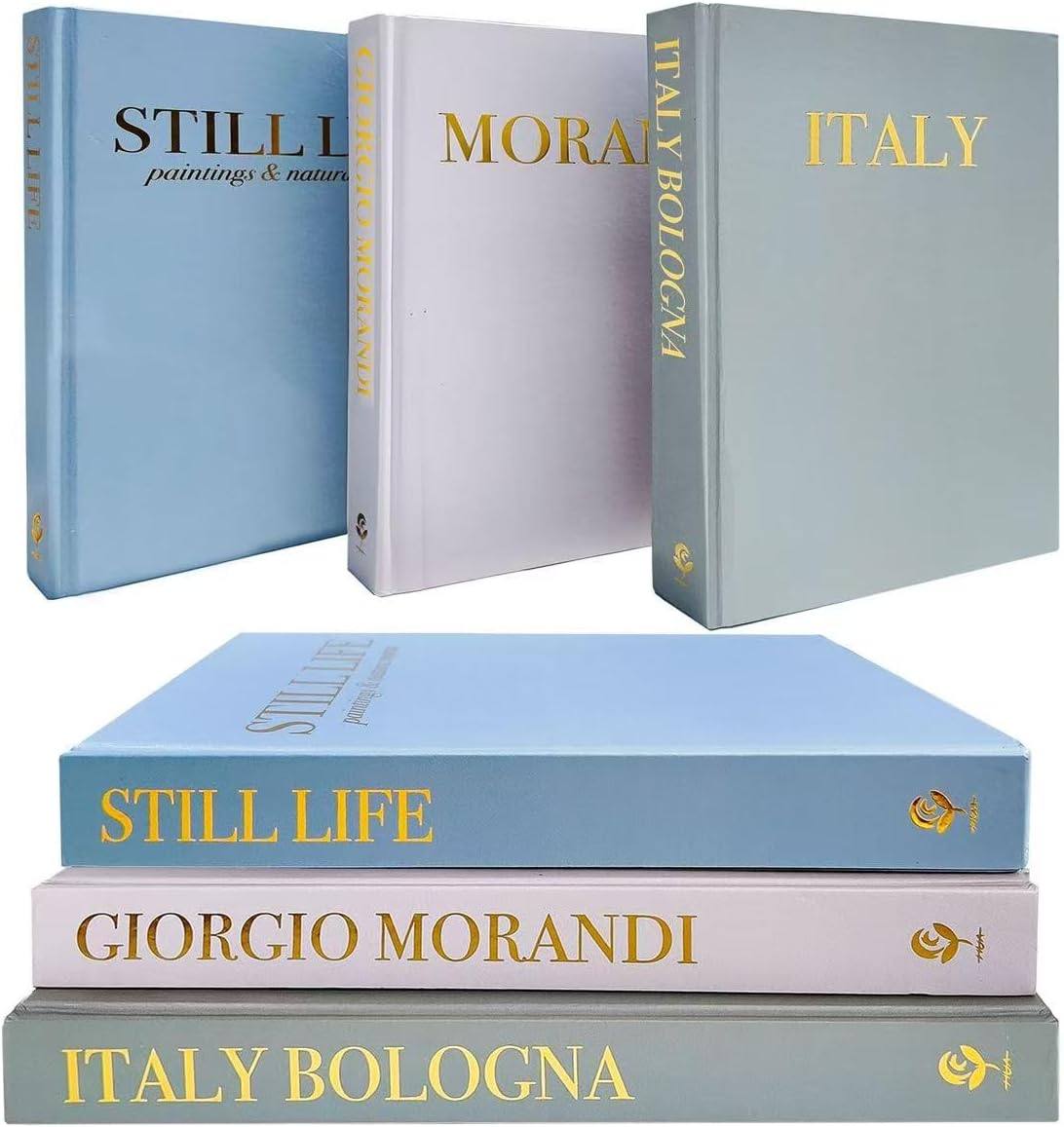 Beautiful Decorative Books - Set of 3 to Enhance Your Bookshelf, Coffee Table or Mantle Decor - Stylish Fake/Faux Books With Real Blank Pages Shelf Decor Aesthetic.