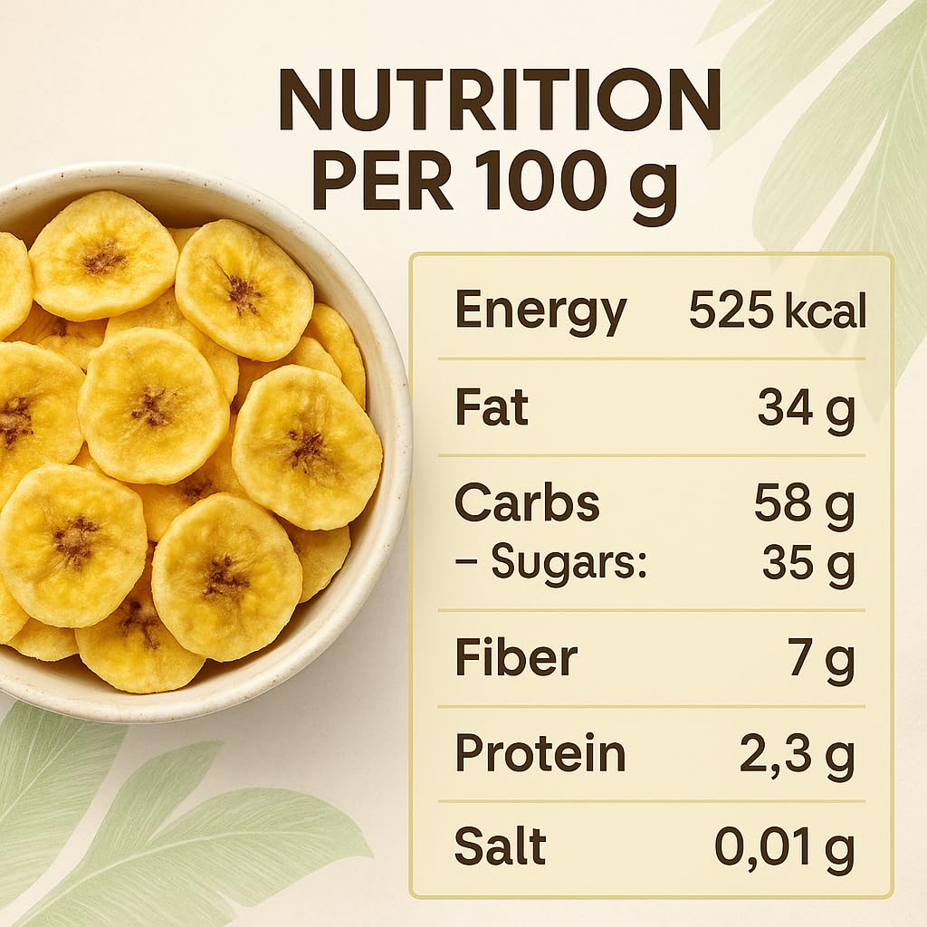 GiDeli Bananenchips 20 kg im Eimer - getrocknete Bananen Früchte Ungesüßt - Gesunde trocken Snacks - ideal für Müsli, Joghurt, Smoothies & Backen - ohne Palmöl