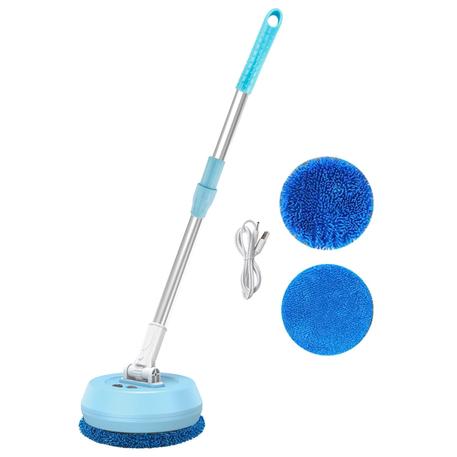Baoblaze Lucidatrice elettrica Senza Fili, idropulitrice a Secco a Manico Lungo, lavapavimenti per spolverare soffitti, pareti di finestre, Porte, Blu