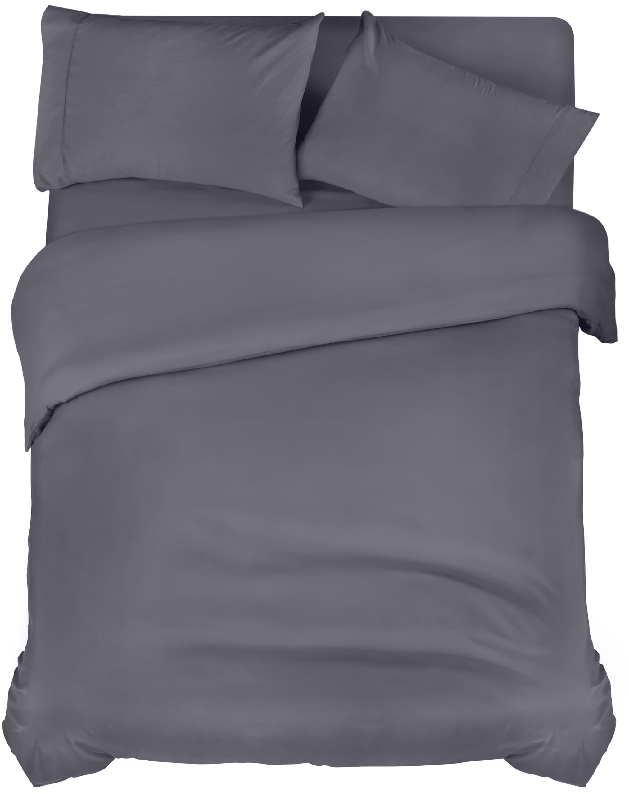 Utopia Bedding 4 Piece Double Bedding Set - Pack of 8 - Duvet Cover, Fitted Sheet with Pillow cases - Soft Brushed Microfiber Polyester (Grey) — image 1