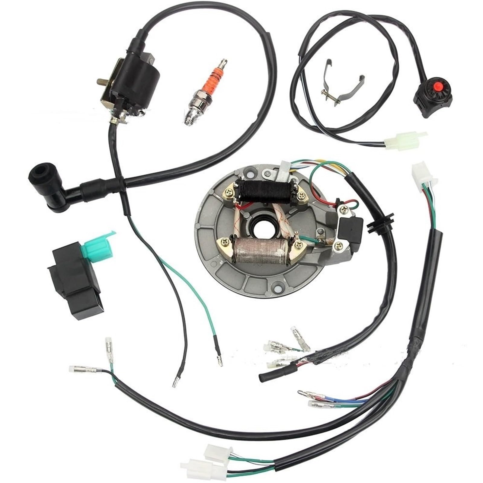 Arnés cableado completo vehículo todoterreno ATV coche de playa 50-110cc para sistema encendido bobina JH70