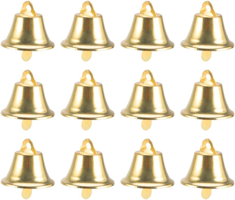 Gatuida Christmas Bells, 100 Pieces Craft Bells Small Brass Bells for Crafts Vintage Bells for Hanging Wind Chimes Making Dog Training Doorbell Wedding Decor