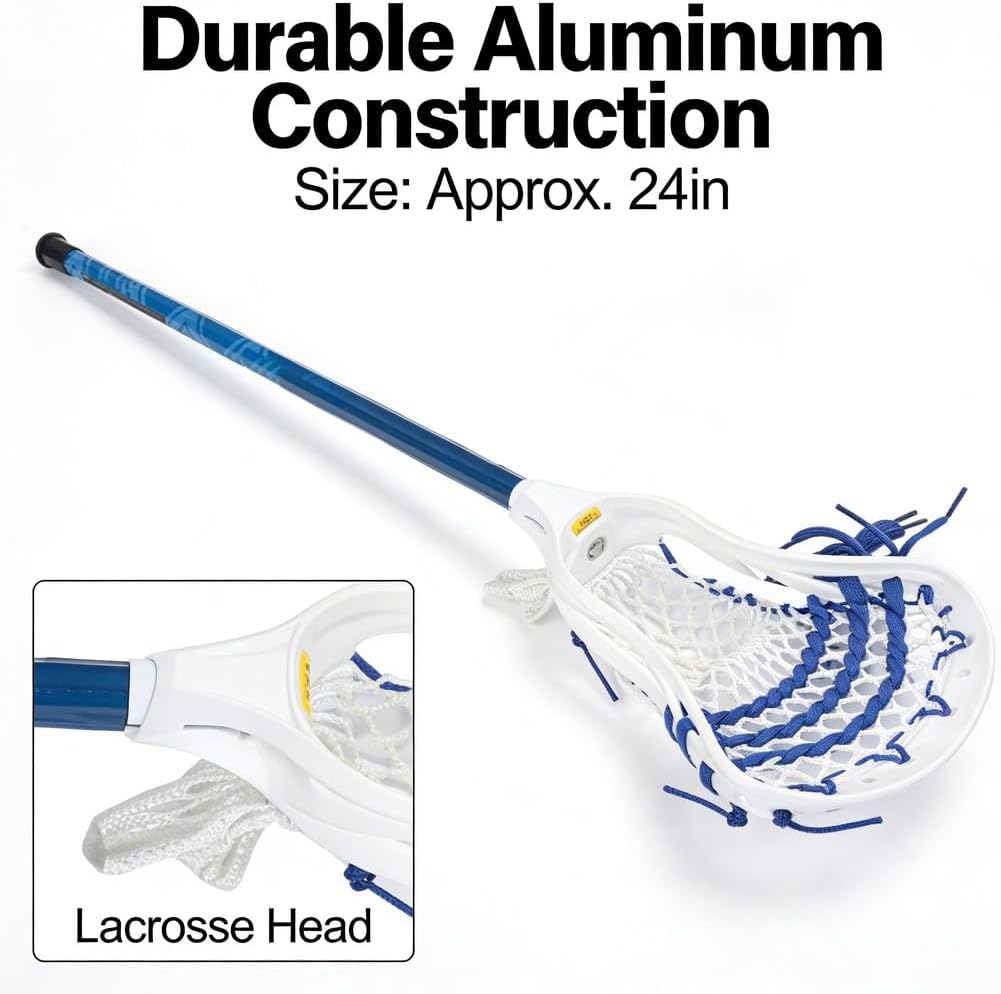 Lacrosse Sticks Youth Aluminum Alloy, 24 Inch Non Slip Grip, Rugged Structure - Durable Training Equipment, Enhanced Control, Ideal for Beginners and Kids
