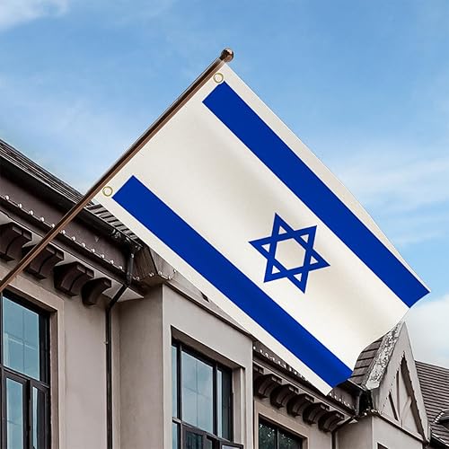 Miniatura 6 de Bandera de Israel, bandera de Israel de 3 x 5 pies, bandera de Israel, decoración de banderas de Israel para exteriores, tela 100% poliéster con