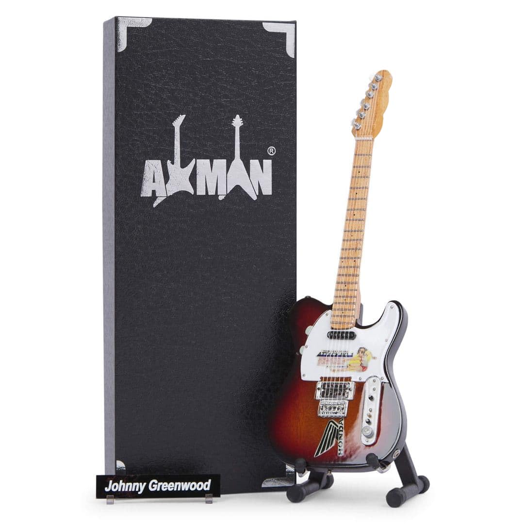 Jonny Greenwood Miniature Guitar Replica – Cadeaux de musique – Échelle 1/4 ornementale faite à la main – Boîte d’affichage - Les Beatles, Paul McCartney, John Lennon, RIngo Starr, George Harrison Jonny Greenwood Miniature Guitar Replica - Cadeaux de musique - Échelle 1/4 ornementale faite à la main - Boîte d’affichage