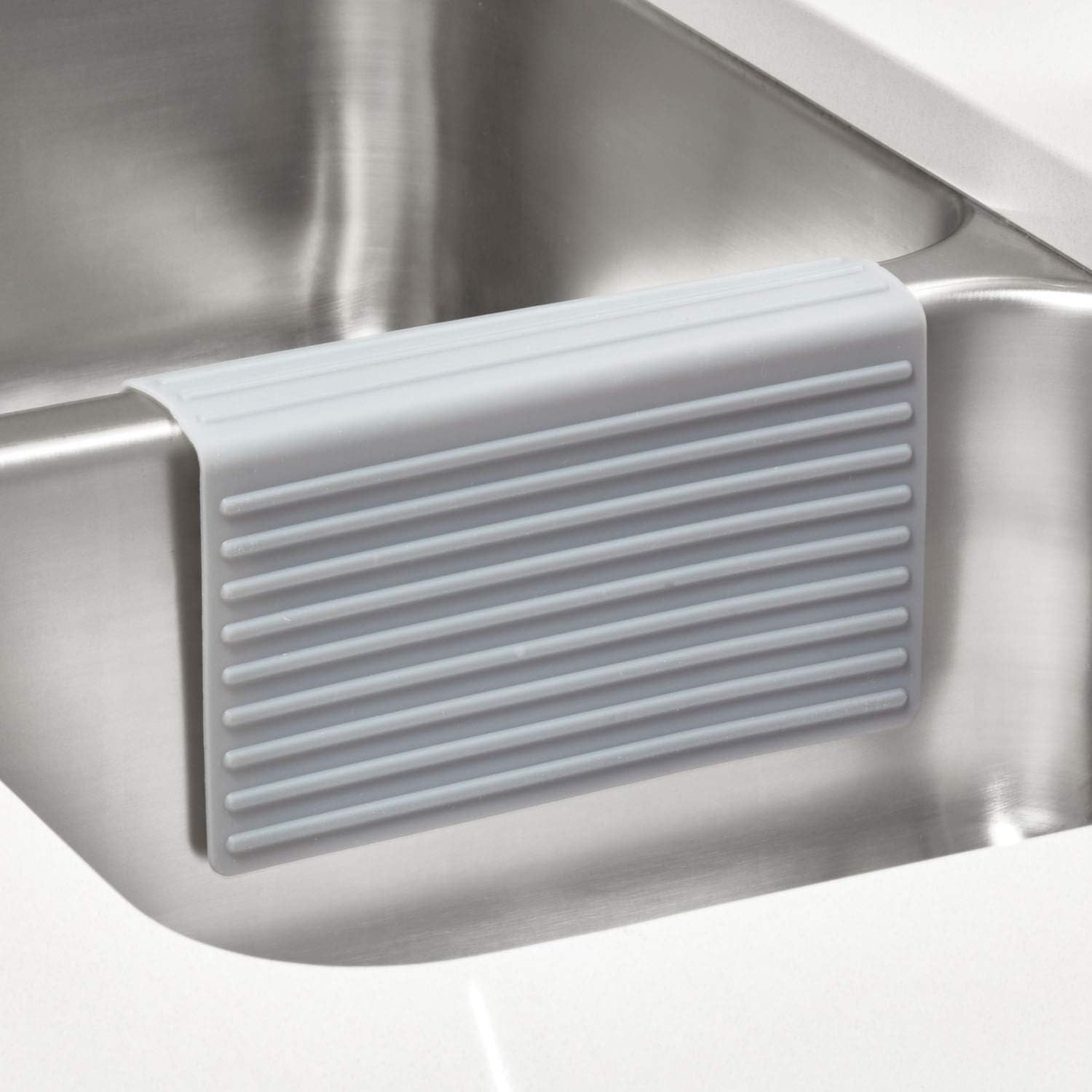 iDesign Plastic Kitchen Mat Sink Protector, The Lineo Collection - 8.25" x 1.75" x 4.5", Gray
