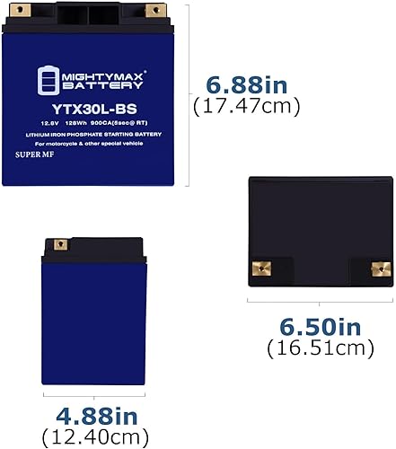 Miniatura 2 de YTX30L-BS - Batería de repuesto de litio compatible con Power-Sonic PIX30L-BS