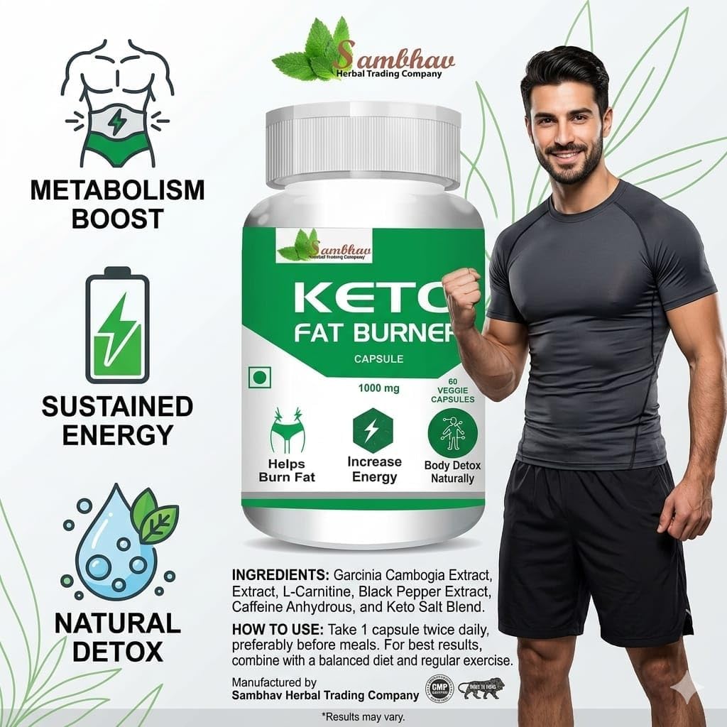 Sambhav Keto Fat Burner Capsules, 1000mg, Green Coffee Extract, Garcinia Cambogia, Green Tea Extract, Weight Management & Metabolism Support, 60 Capsules (n) — Amazon image 4