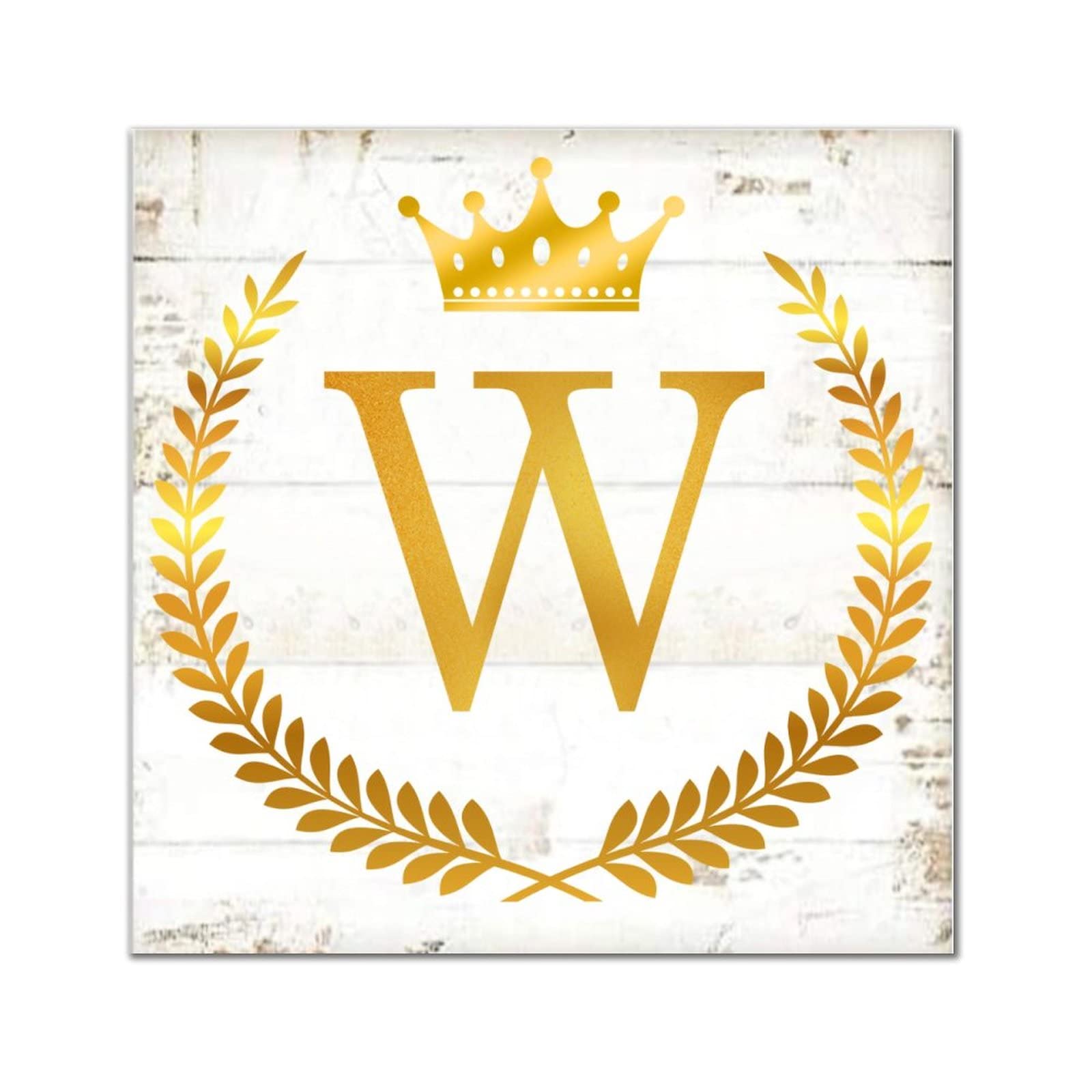 Amazon.com: DecStic Golden Monogram Letter W Wood Signs Farmhouse
