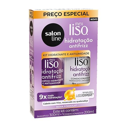 Salon Line, Kit Shampoo e Condicionador, Meu Liso Antifrizz, Vegano - Para Cabelos Lisos, 2 Unidades