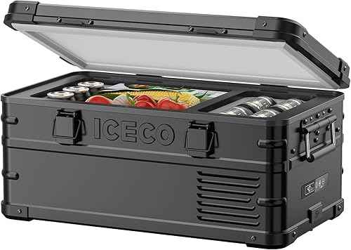 ICECO APL20 Refrigerador portátil, 21 cuartos de galón y 12 voltios, refrigerador de aluminio para automóvil con nano compresor SECOP, enfriador