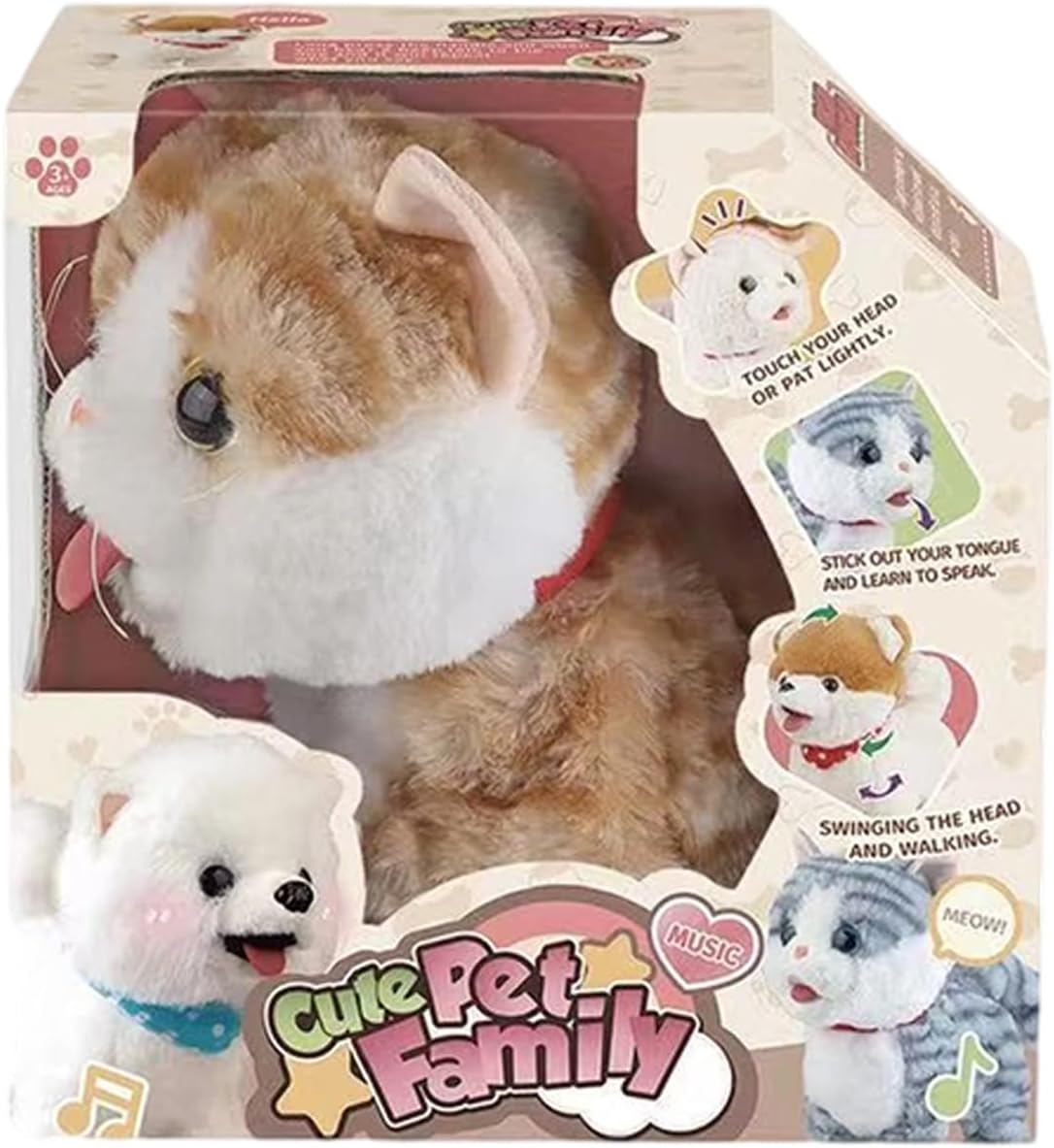 2026 New Realistic Robot Puppy Electronic Interactive Mechanical Plush Stuffed Toy Dog with Barking Tail Wagging, Battery Operated Creative Companion Educational Toy