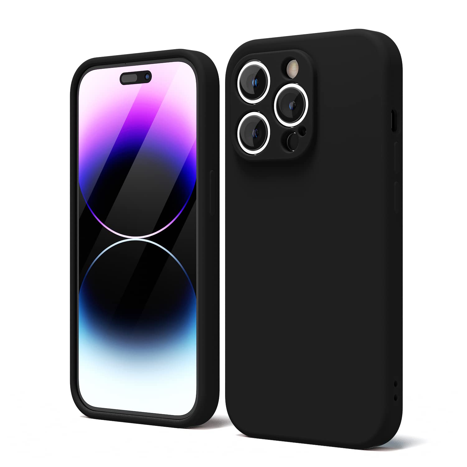 oakxco for iPhone 14 Pro Max Phone Case Liquid Silicone, Cute Thin Slim Soft Rubber TPU Plain Smooth Gel Cover for Women Girl, Matte Solid Protective