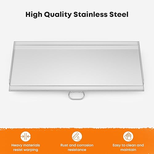 Miniatura 4 de Stanbroil Plancha para freír para estufa Camp Chef, 16 pulgadas x 37 pulgadas. Plancha plana de acero inoxidable, 3 quemadores de 16 pulgadas,