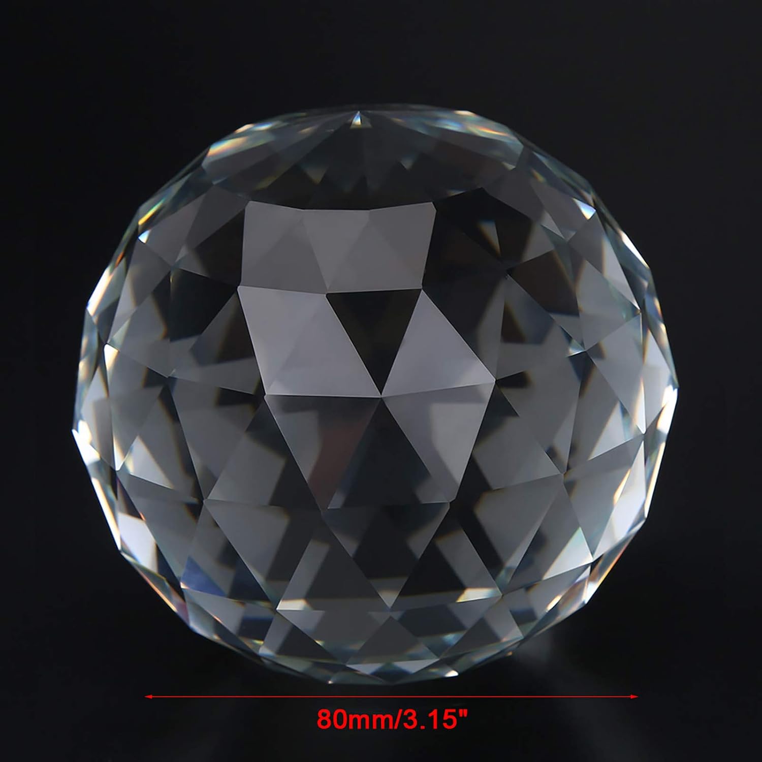 1Pc K9 Crystal Glass Ball 60mm/2.36inch for Home, Hotel Decor & Hardware Fittings (80MM/3.15in)