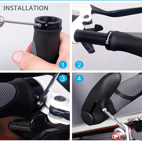 Miniatura 5 de Empuñaduras para manillar de bicicleta, empuñaduras de barra de bicicleta, empuñaduras ergonómicas cómodas para bicicleta de montaña, BMX, doble