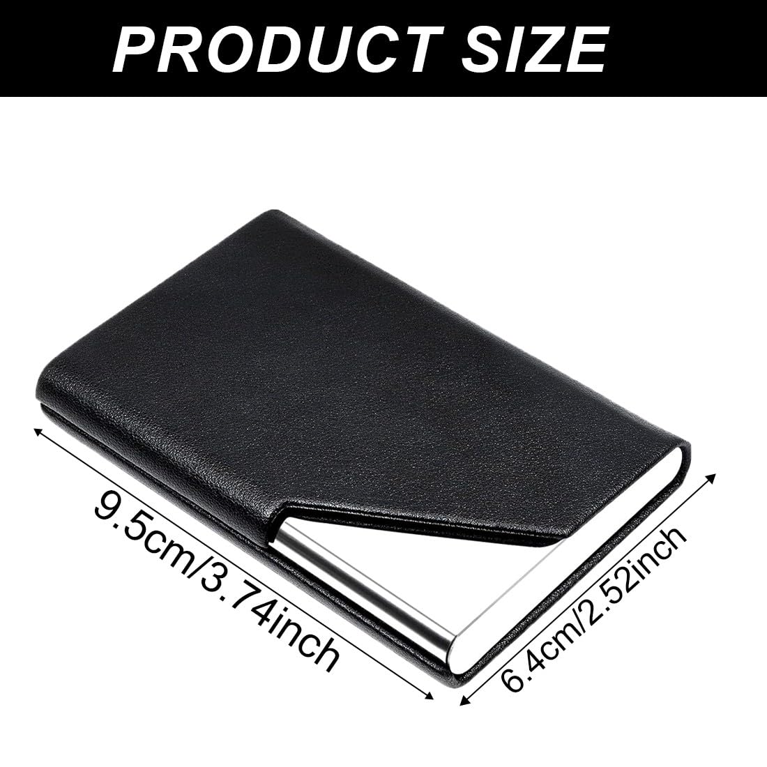 Porta Tarjetas De Visita Profesional Tarjetero Tarjeta Visita De Acero Inoxidable Caja De Tarjetas Visita Metal Cuero Soporte Tarjeta De Bolsillo Delgado Con Cierre Magnético Para Hombre Mujer