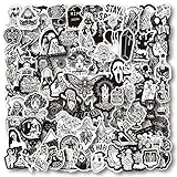 Aowplc Gothic Vinyl Sticker Pack for Adults, Glossy, Black and White, 100Pcs