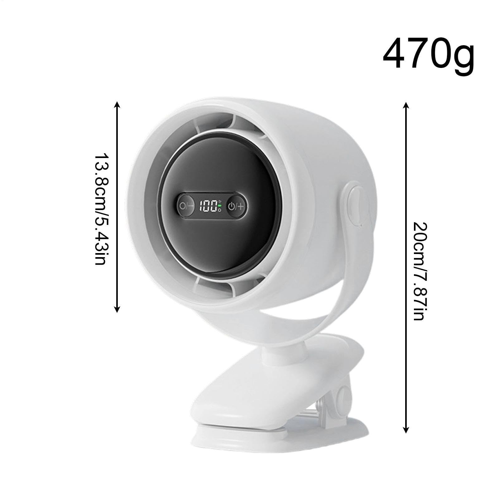 Ventilatore a Clip Ricaricabile 100 Velocità Con Luce Notturna | Ventilatore mini portatile con display LED per casa camera ufficio scrivania auto camper viaggio campeggio esterno spiaggia