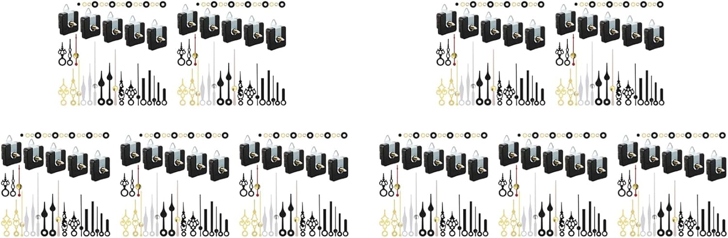 50 Pcs Clock Movement Mechanism Parts Silence Quartz DIY Wall Clock with 7 Different Pairs Clock Hands Replacement Kit