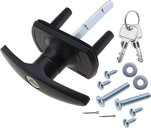 Micro Traders Guardia de puerta negro que cierra las espitas de fijación del eje 114.8 ft m de la cerradura de puerta del garaje 164.0 ft m