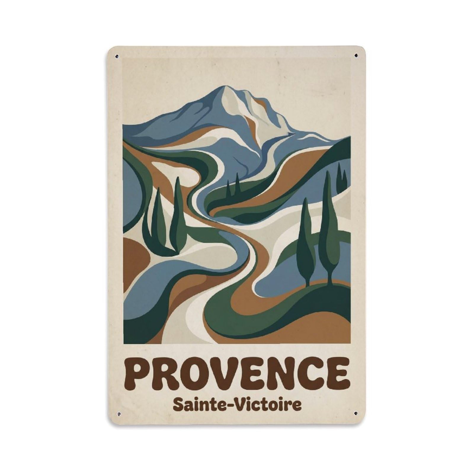 Gead 8X12inch Style Vintage Travel Provence Sainte Victoire Metal Tin Sign