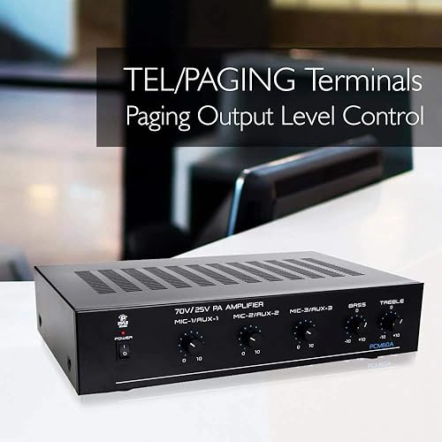 Miniatura 10 de Pyle Mini amplificador de potencia compacto para el hogar, receptor estéreo de audio inteligente pequeño de 60 W con RCA, 2 micrófonos de entrada,