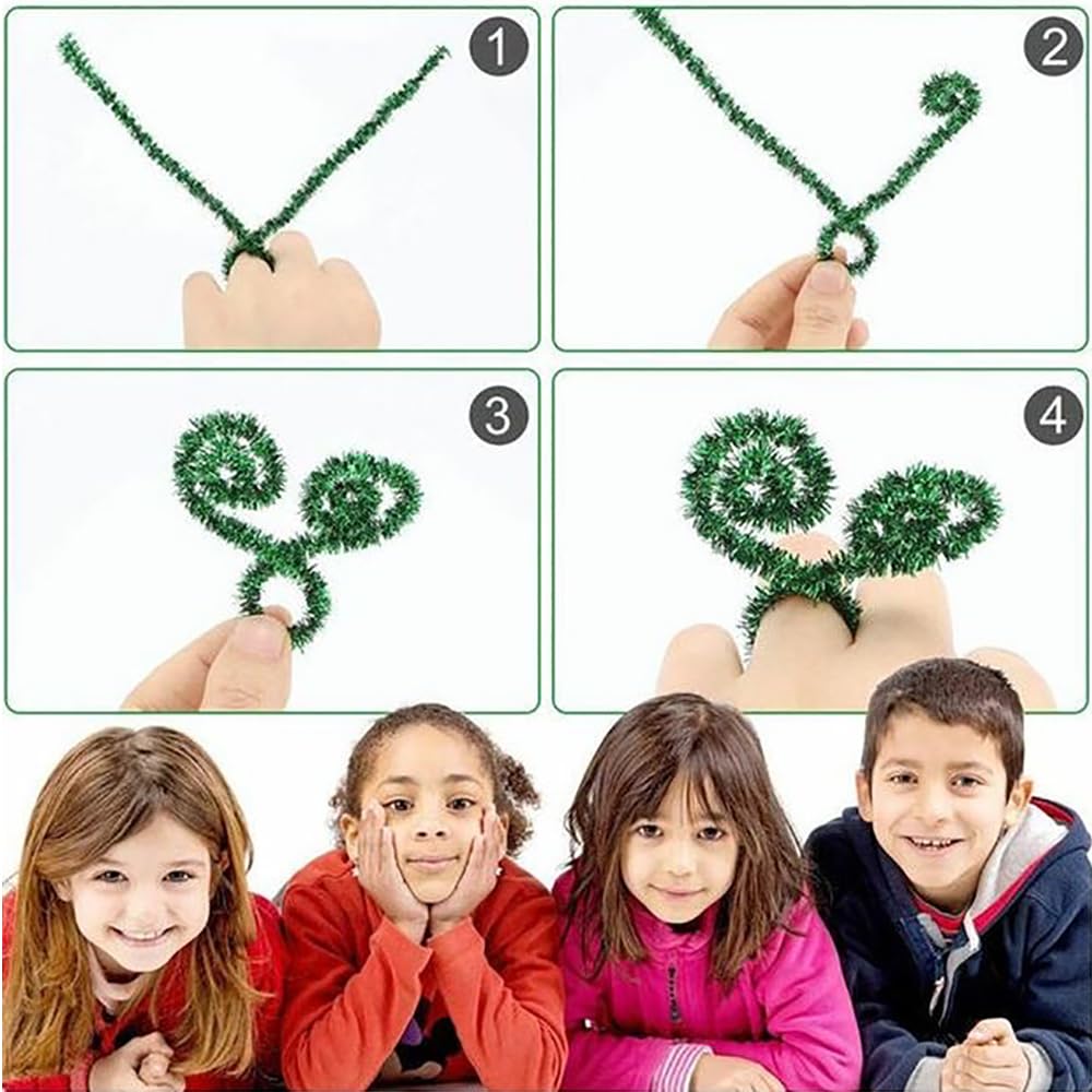 280 Pezzi Steli Di Ciniglia Per Craft Fai-da-Te - 30 Cm X 6 Mm - Color Oro - Pipe Cleaner Morbidi Per Bambini