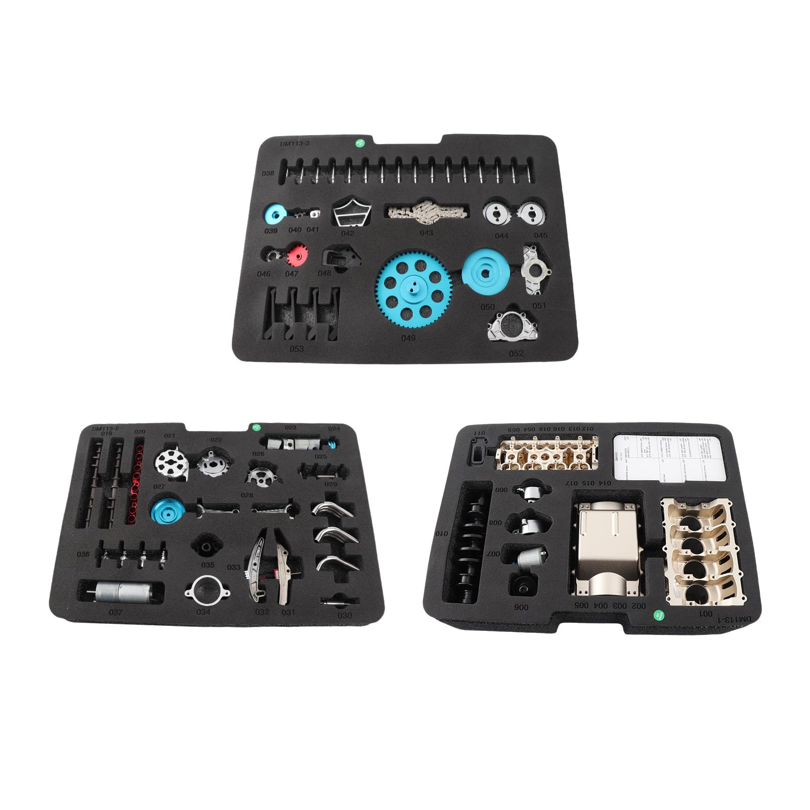 Changor Kit Motore a 4 Cilindri Modello Assemblato Fai-da-te Interamente in Metallo per Giocattoli Meccanici per Auto Lega di Alluminio 158,5 X 182 X 117 Mm